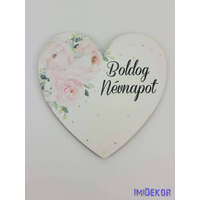 Névnapos bal felső virágos tábla 9,5 cm szív