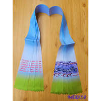 Ballagási szalag 6 cm - Kék-zöld motor