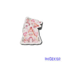 Házikó forma 5db/csomag 6,5x6,3cm - Rózsaszín