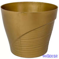 Műanyag kaspó féloldalt bordás D15 M13,5 cm - Arany