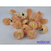  Szegfű selyemvirág fej 8 cm - Krém-Rózsaszín