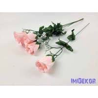  Bimbós rózsa szálas bársony 51 cm - Rózsaszín