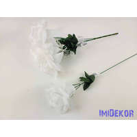  Nagyfejű szálas selyem rózsa 51 cm - Fehér