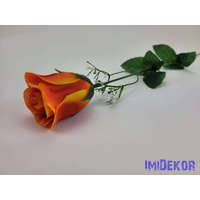  Bimbós rózsa szálas selyemvirág 50 cm - Narancsos