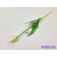  Bimbós tulipán tömör gumi élethű 37 cm - Zöldes Fehér