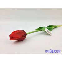  Tulipán gumi szálas élethű szár + levél 45 cm - Piros