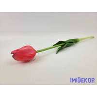  Tulipán gumi szálas élethű szár + levél 45 cm - Erős Rózsaszín