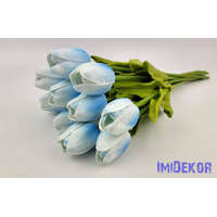  Tulipán 10 szálas gumi köteg 34 cm - Halvány Kék