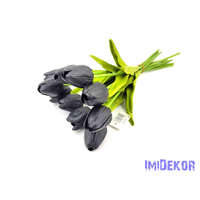  Tulipán 10 szálas gumi köteg 34 cm - Fekete