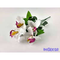  Orchidea 7 ágú selyem csokor 45 cm - Fehér