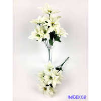  Mikulásvirág 7 ágú bársonyos selyem csokor 40cm - Fehér