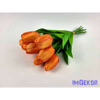 Tulipán 9 szálas kötegelt csokor 38 cm - Világos Narancs