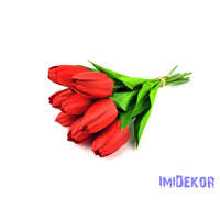 Tulipán 9 szálas kötegelt csokor 38 cm - Piros
