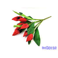  Tulipán hegyes 9 ágú selyem csokor 45 cm - Piros