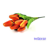  Tulipán 9 ágú selyem csokor 37 cm - Narancs