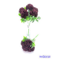 Krizantém 5 fejes selyemvirág csokor 25 cm - Bordó