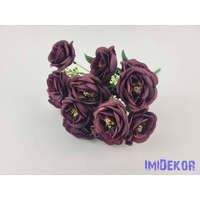 Rózsa 7 ágú selyem csokor 30 cm - Bordó