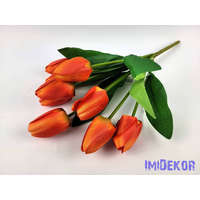  Tulipán 9 ágú selyem csokor 45 cm - Narancs
