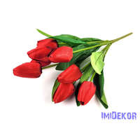  Tulipán 9 ágú selyem csokor 45 cm - Piros