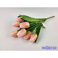  Tulipán 9 ágú selyem csokor 45 cm - Rózsaszín