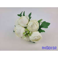 Boglárka 7 szálas kötegelt csokor 26 cm - Törtfehér