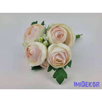 Boglárka 7 szálas kötegelt csokor 26 cm - Krém-Rózsaszín