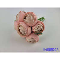 Boglárka 7 szálas kötegelt csokor 26 cm - Rózsaszín-Krém K