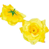  Rózsa nyílott selyemvirág fej nyílt rózsafej 10 cm - Sárga-Narancs átmenetes