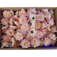  Nyílótt rózsa selyemvirág fej 9,5 cm - Halvány Rózsaszín 614S