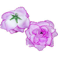  Rózsa nyílott selyemvirág fej nyílt rózsafej 10 cm - Halvány Lila cirmos erős szélű