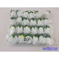 Bimbós rózsa selyemvirág fej M5,5 cm - Törtfehér