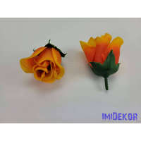  Bimbós rózsa selyemvirág fej M5,5 cm - Átmenetes Narancs