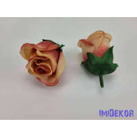  Bimbós rózsa selyemvirág fej M5,5 cm - Pirosas Barack