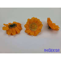 Margaréta selyemvirág fej 7 cm - Halvány Narancs