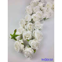  Rózsa selyemvirág fej 6 cm - Fehér