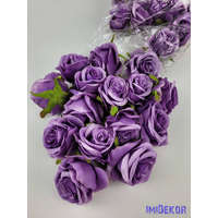 Rózsa selyemvirág fej 6 cm - Világos Lila 804