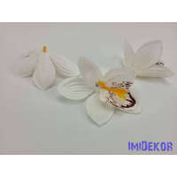  Orchidea selyemvirág fej 9 cm - Fehér