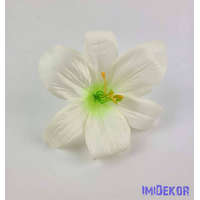  Liliom selyemvirág fej 13 cm - Krémes Zöld