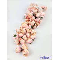  Boglárka selyemvirág fej 3 cm - Halvány Rózsaszínes Barack 614A