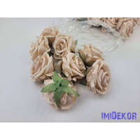 Rózsa selyemvirág fej D7cm - Világos Bézs