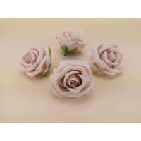  Rózsa szép nyílott selyemvirág fej rózsafej 7 cm - Bézs