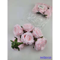 Rózsa selyem fej nyílott 10 cm - Rózsaszín