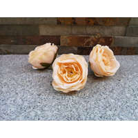  Rózsa szép nyílott bibés selyemvirág fej rózsafej 7 cm - Barack