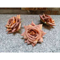  Rózsa nyílott selyemvirág fej 8 cm - Őszi Narancs