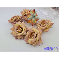 Rózsa nyílott selyemvirág fej 8 cm - Őszi Narancs