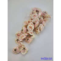 Rózsa selyemvirág fej kb 4-5cm - Rózsaszínes Barack