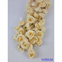 Rózsa selyemvirág fej kb 4-5cm - Krém