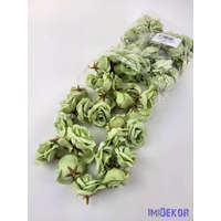Rózsa selyemvirág fej kb 4-5cm - Halvány Zöld