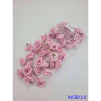  Rózsa selyemvirág fej kb 4-5cm - Rózsaszín