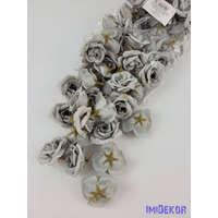 Rózsa selyemvirág fej kb 4-5cm - Szürke